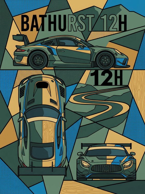 Bathurst 12h Geometric Grid: Porsche & Mercedes at Mount Panorama