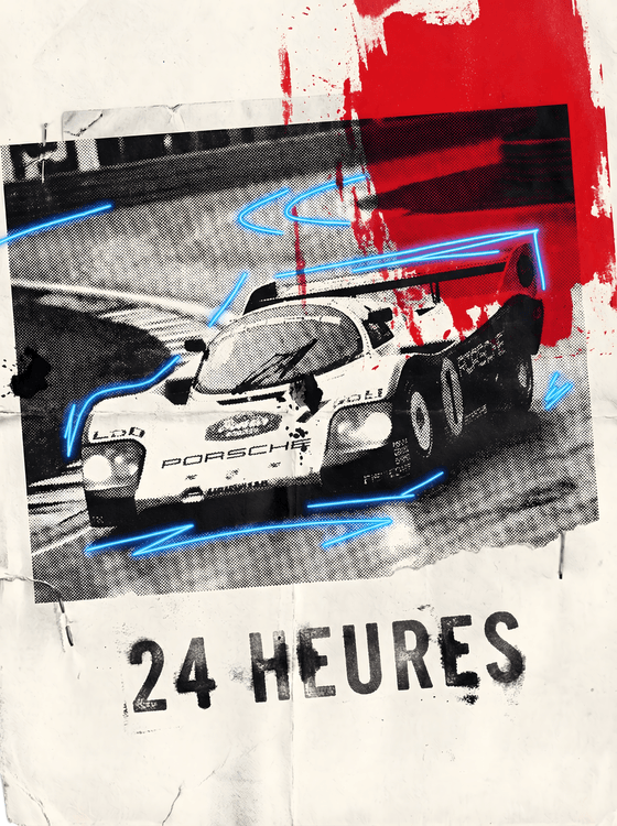 Endurance Grit: Porsche 962 Le Mans 24 Heures Collage