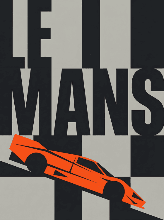 Le Mans 24h: Orange Prototype Geometric Graphic