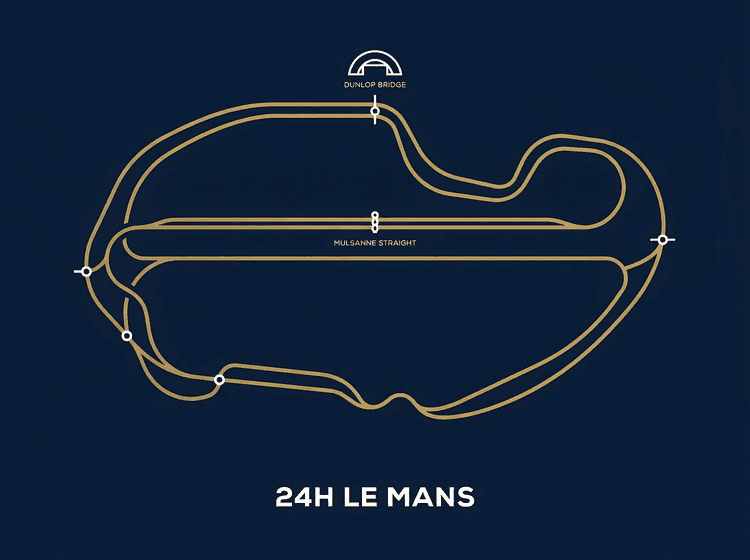 24H Le Mans: Minimalist Sarthe Track Map