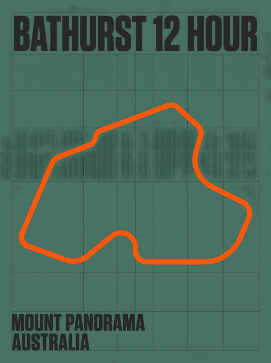 Bathurst 12 Hour: Minimalist Mount Panorama Track Map