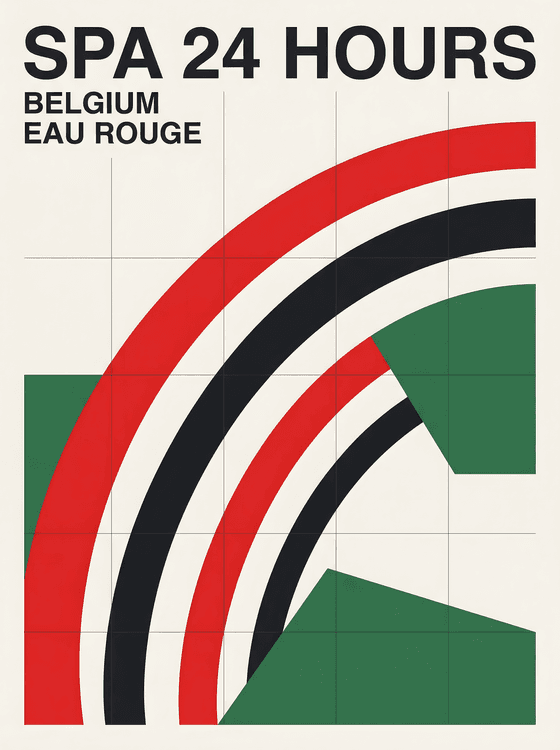 Spa 24 Hours: Eau Rouge Minimalist Modernist Poster