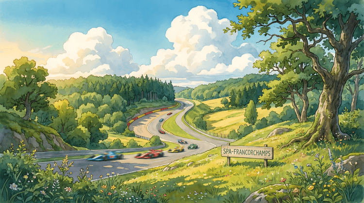 Ardennes High Speed: Spa-Francorchamps Watercolor