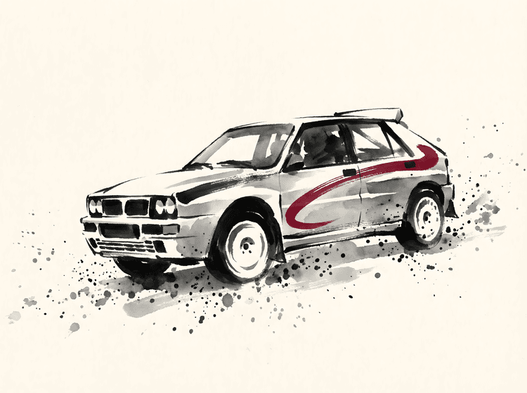 S4 Ink Flow: Lancia Delta Group B Illustration