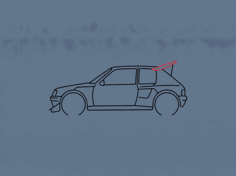 Group B Legend: Peugeot 205 T16 Minimalist Line Art