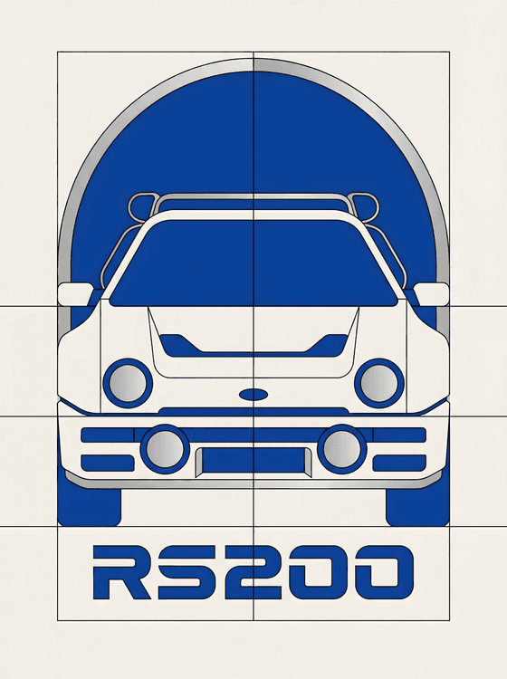 Precision Front: Ford RS200 Geometric Graphic