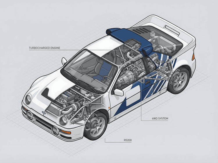 Engineering an Icon: Ford RS200 Technical Cutaway