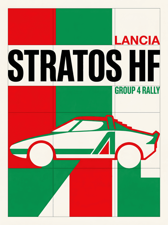 Lancia Stratos HF: Group 4 Rally Geometric Graphic
