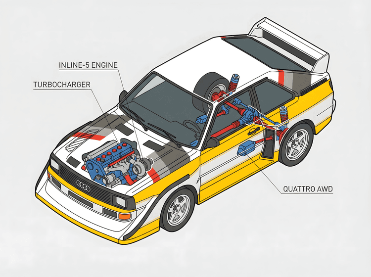 Audi Sport Quattro S1 E2: Mechanical Soul Cutaway