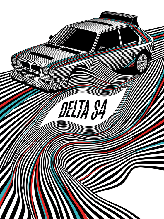 Lancia Delta S4: Op-Art Rally Flow