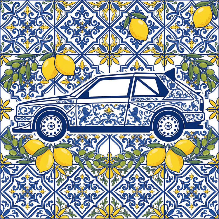 Mediterranean S4: Lancia Delta Maiolica Tile Art