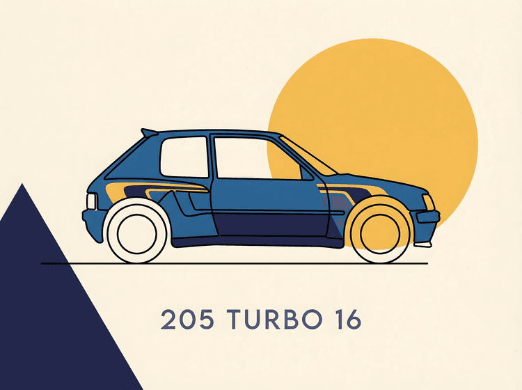 Peugeot 205 Turbo 16: Geometric Rally Legend