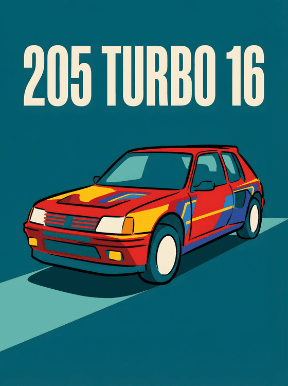 Peugeot 205 Turbo 16 Vintage Graphic