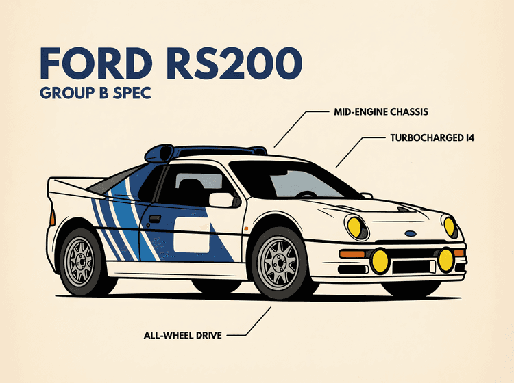 Ford RS200 Group B Technical Illustration