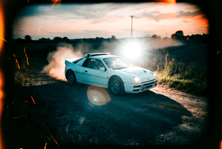 Ford RS200 Dusk Rally Chase