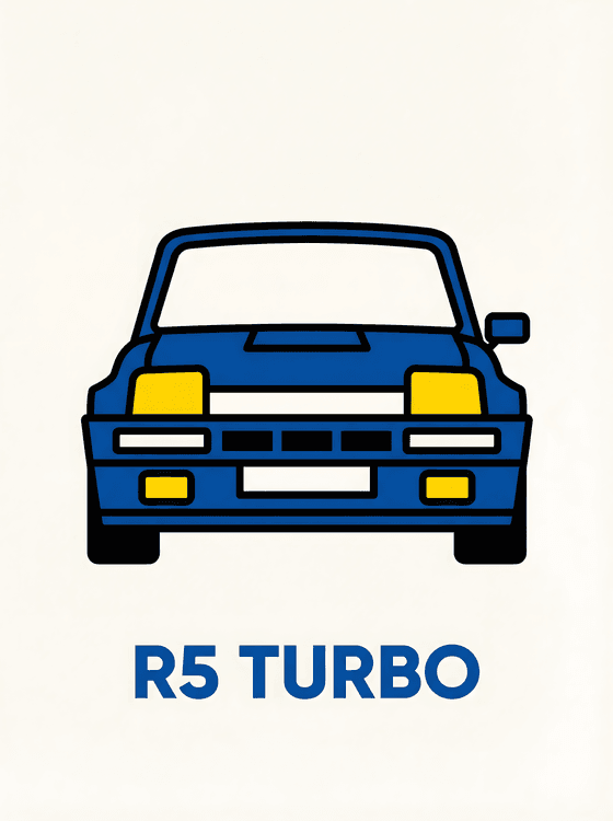Renault R5 Turbo Minimalist Front View