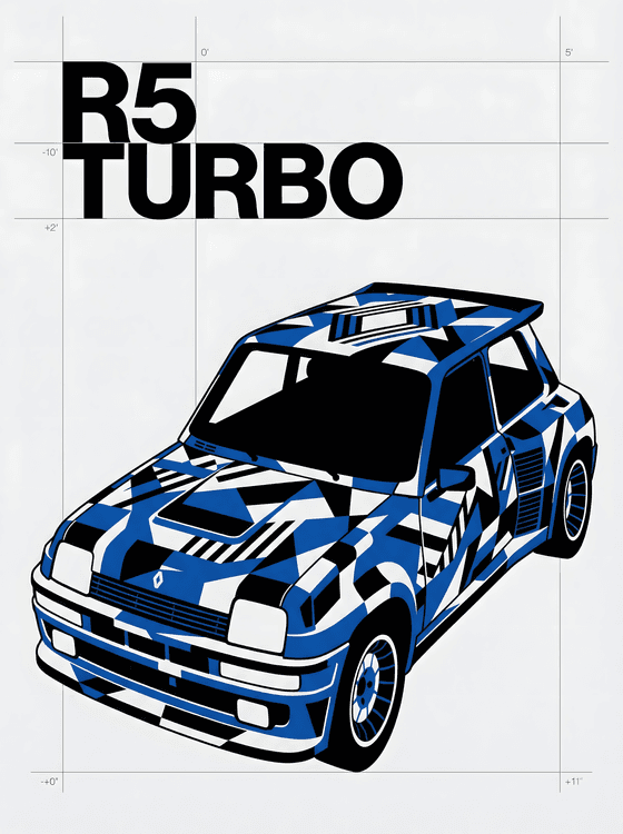 Renault R5 Turbo Dazzle Camouflage Graphic