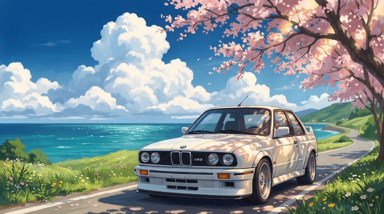 BMW E30 M3 Coastal Sakura Drive