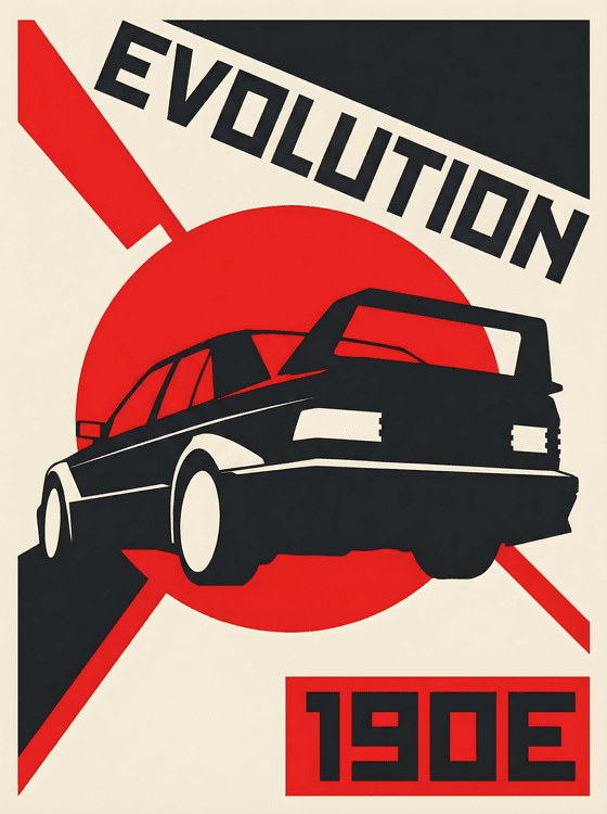 Mercedes 190E Evolution II Constructivist Poster