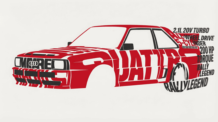 Audi Quattro Typography Legend