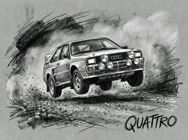 Audi Sport Quattro S1 Rally Jump Sketch