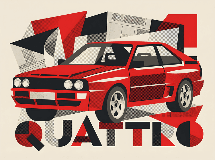 Audi Sport Quattro Geometric Constructivist Graphic