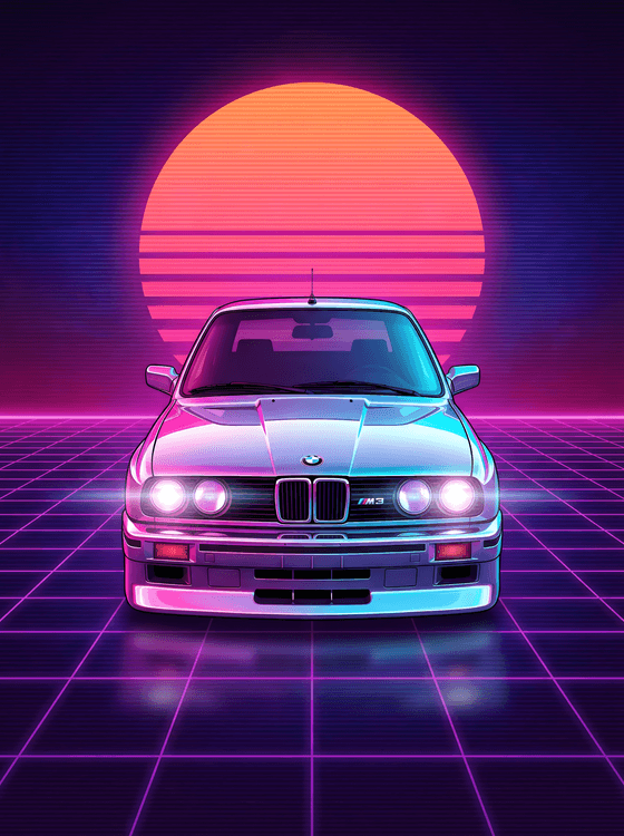 BMW E30 M3 Synthwave Sunset