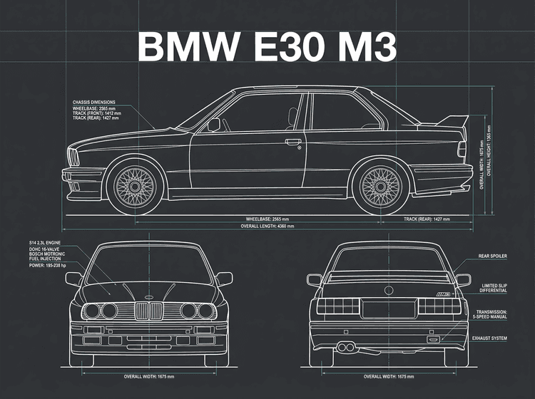 BMW E30 M3 Technical Blueprint