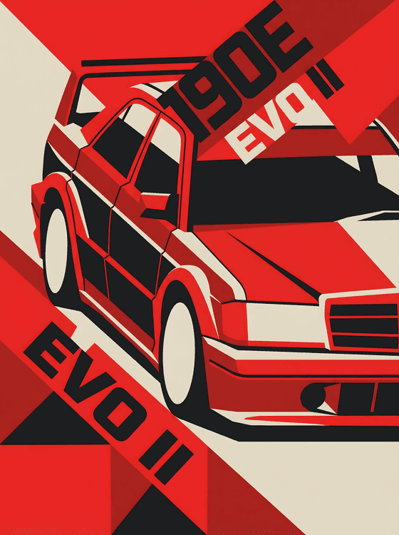 Mercedes 190E Evolution II Dynamic Constructivist Poster