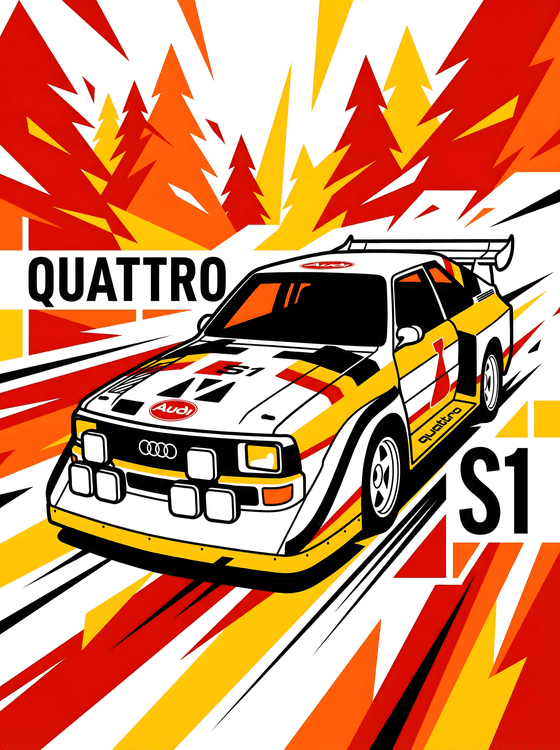 Audi Sport Quattro S1 Rally Speed Graphic