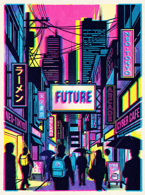 Neo-Tokyo Future: Cyberpunk Streetscape