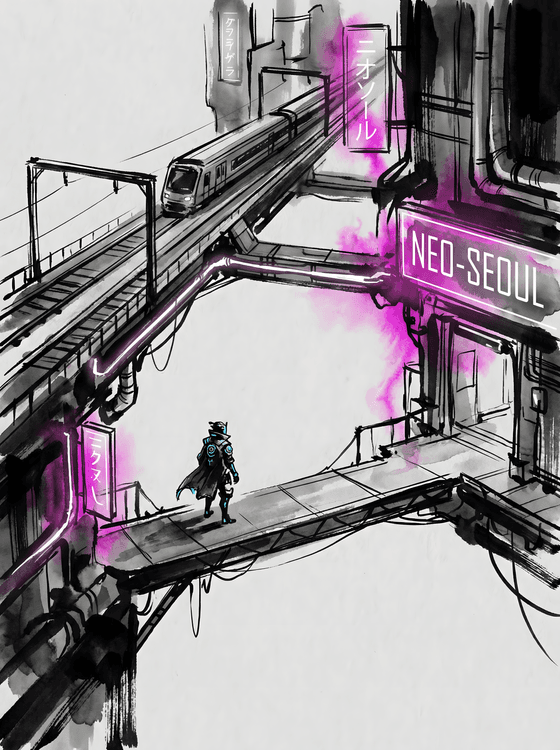 Neo-Seoul: Neon Ink Shadows
