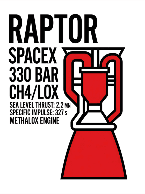 SpaceX Raptor Engine Technical Specs Graphic