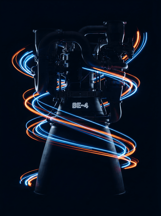 BE-4 Engine Kinetic Light Trail Art