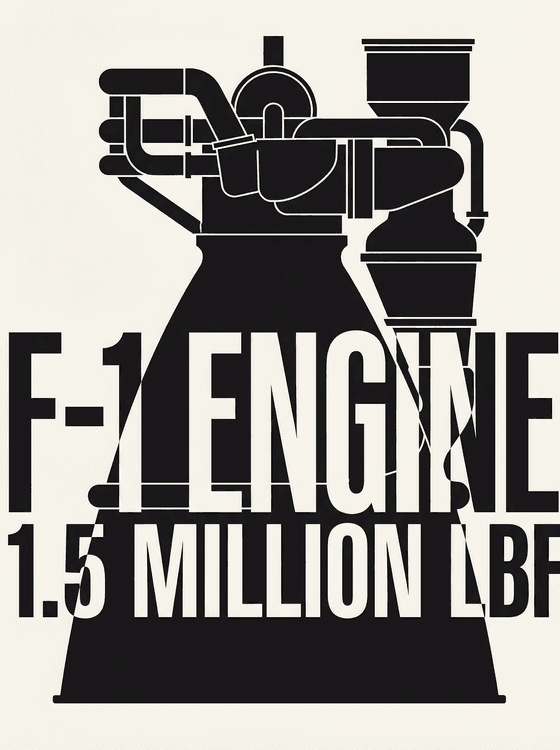 F-1 Engine 1.5 Million LBF Graphic Poster