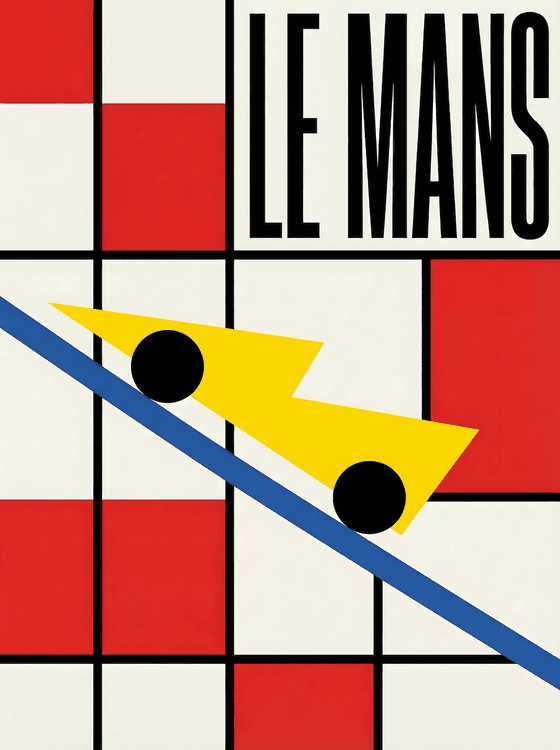 Le Mans De Stijl Racing Poster