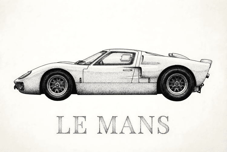 Ford GT40 Le Mans Stipple Art