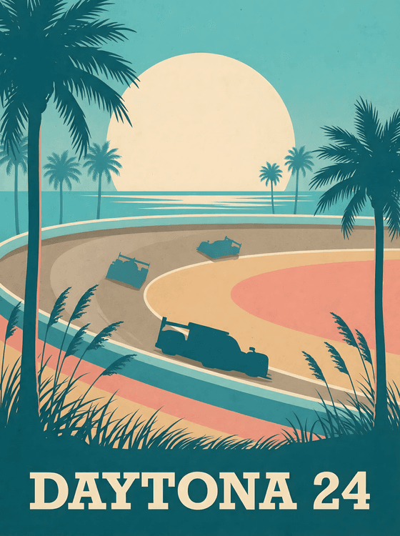 Daytona 24: Tropical Endurance Vintage Poster