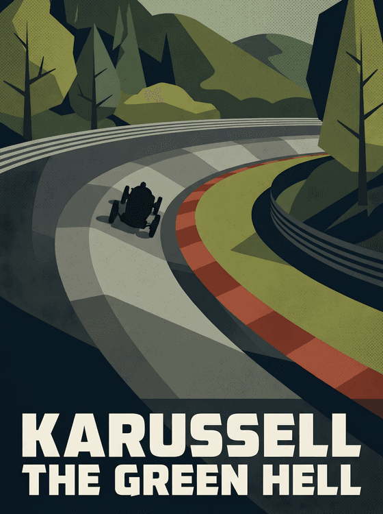 Karussell The Green Hell Vintage Racing Poster