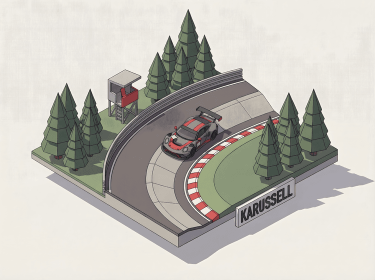 Nürburgring Karussell Porsche GT3 RS Isometric Diorama