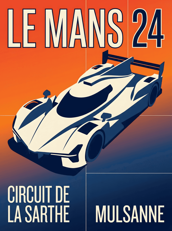 Le Mans 24 Mulsanne Straight Cadillac Hypercar Poster