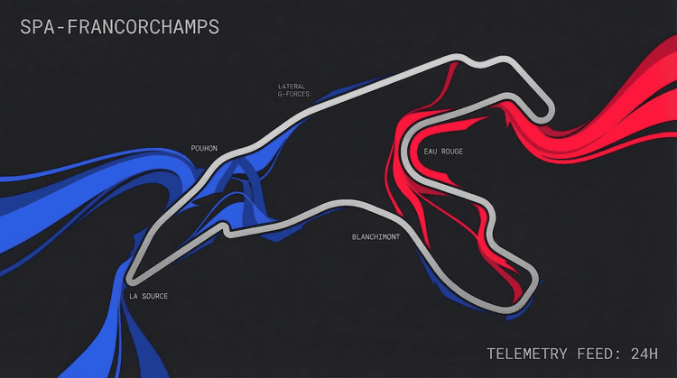 Spa-Francorchamps 24H Lateral G-Force Telemetry Art