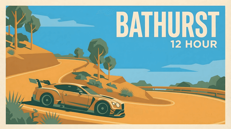 Bathurst 12 Hour Bentley Continental GT3 Travel Poster