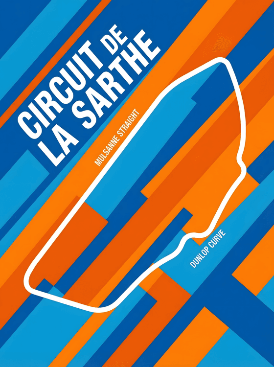 Circuit de la Sarthe Le Mans Geometric Track Poster