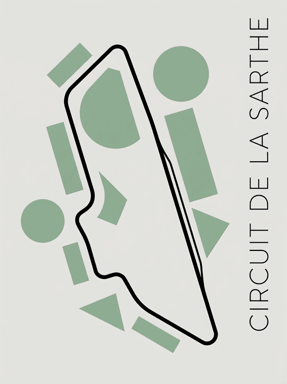 Circuit de la Sarthe Minimalist Geometric Track Map