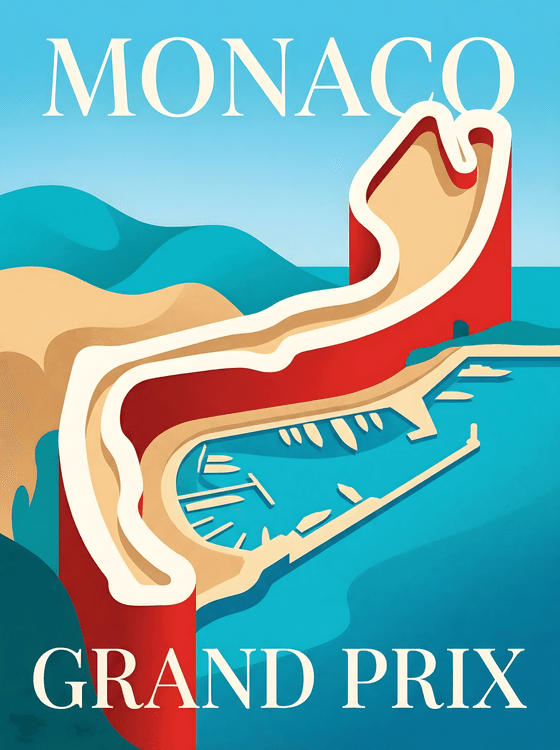 Monaco Grand Prix Harbour View Graphic Poster
