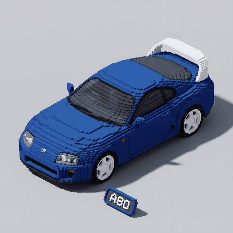 Voxel Legend: Toyota Supra A80 in Blue