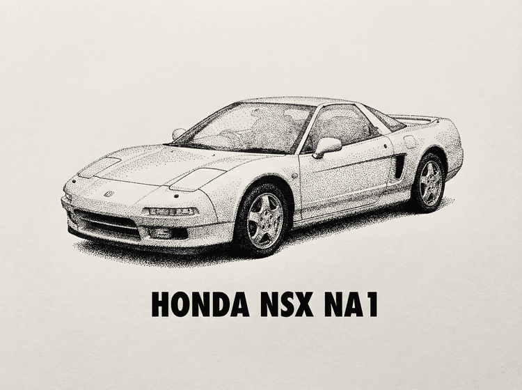 Precision in Dots: Honda NSX NA1 Stippling Art