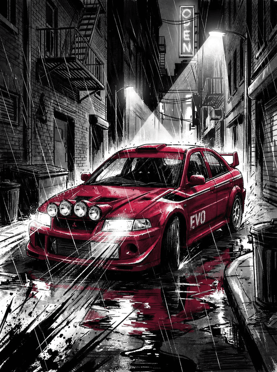 Alleyway Predator: Mitsubishi Lancer Evolution VI