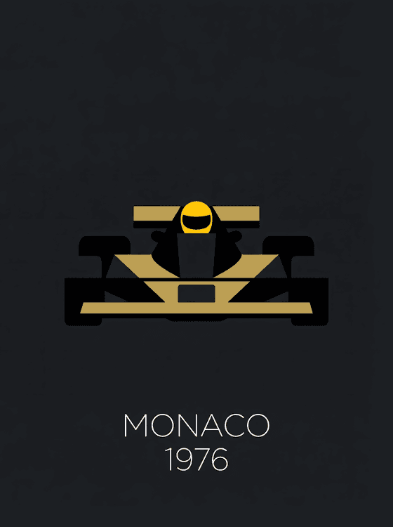 Monaco 1976: Minimalist Formula 1 Gold & Black
